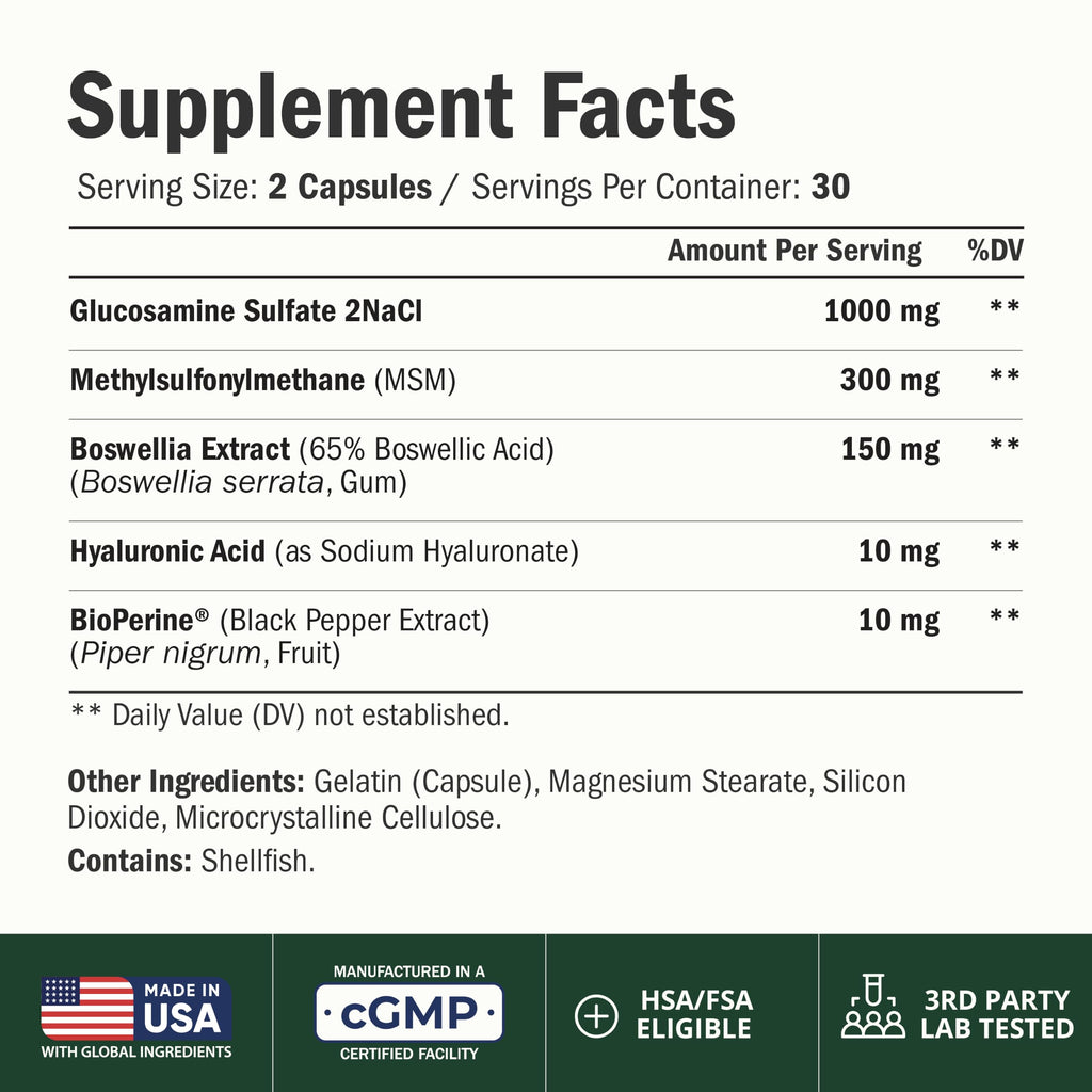 Glucosamine Sulfate 1000mg Joint Supplement 60 Caps C603