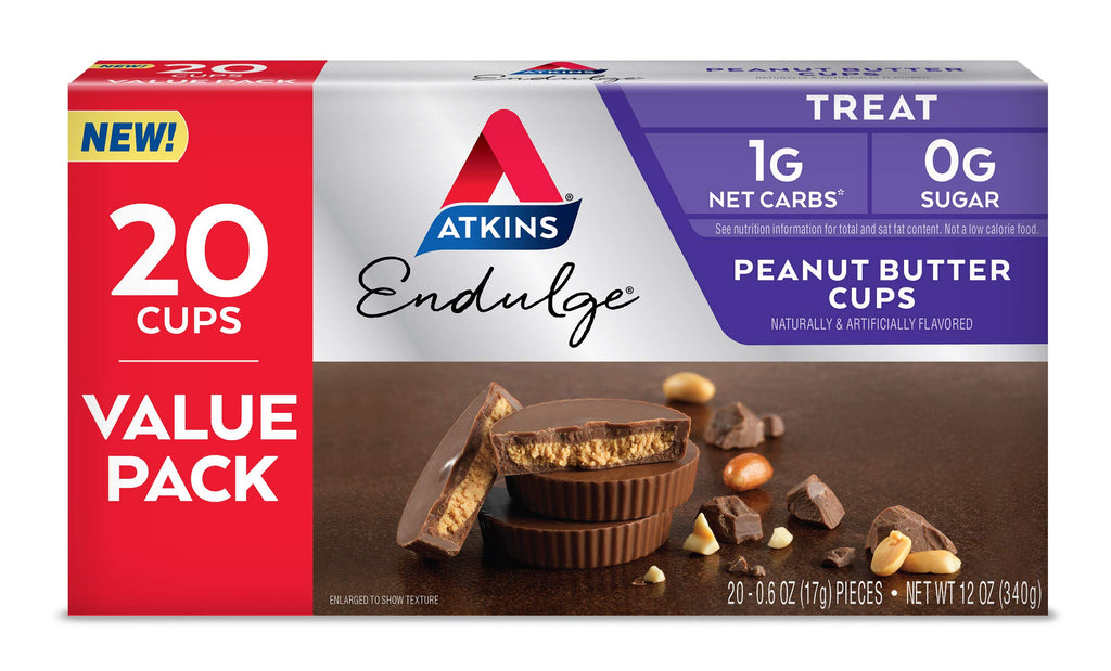 Dark Chocolate Protein Shake, 15g Protein, 2g Net Carb, 12 Count & Peanut Butter Cups, 0g Sugar, 20 Count N208