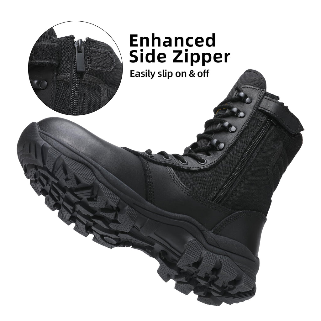 Tactical Boots Steel Toe Side Zipper 8 inches Z19426