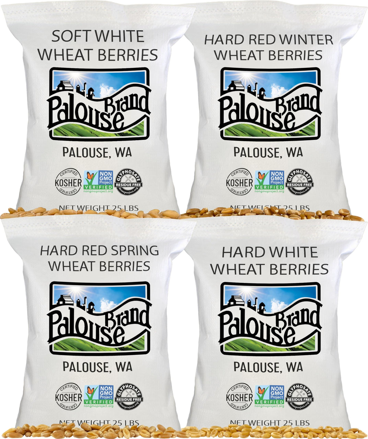 White Red Wheat Berries 100 LBS 4-25 lb bags J233493