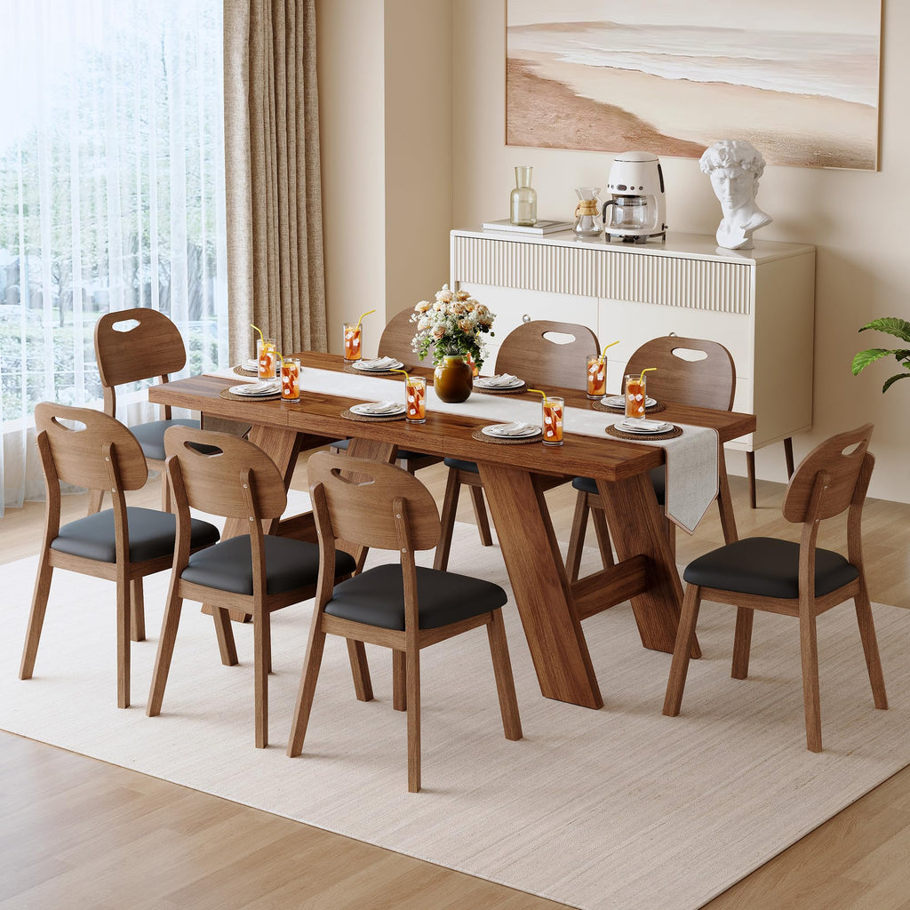 71" 9 Piece Walnut Dining Table Set O119