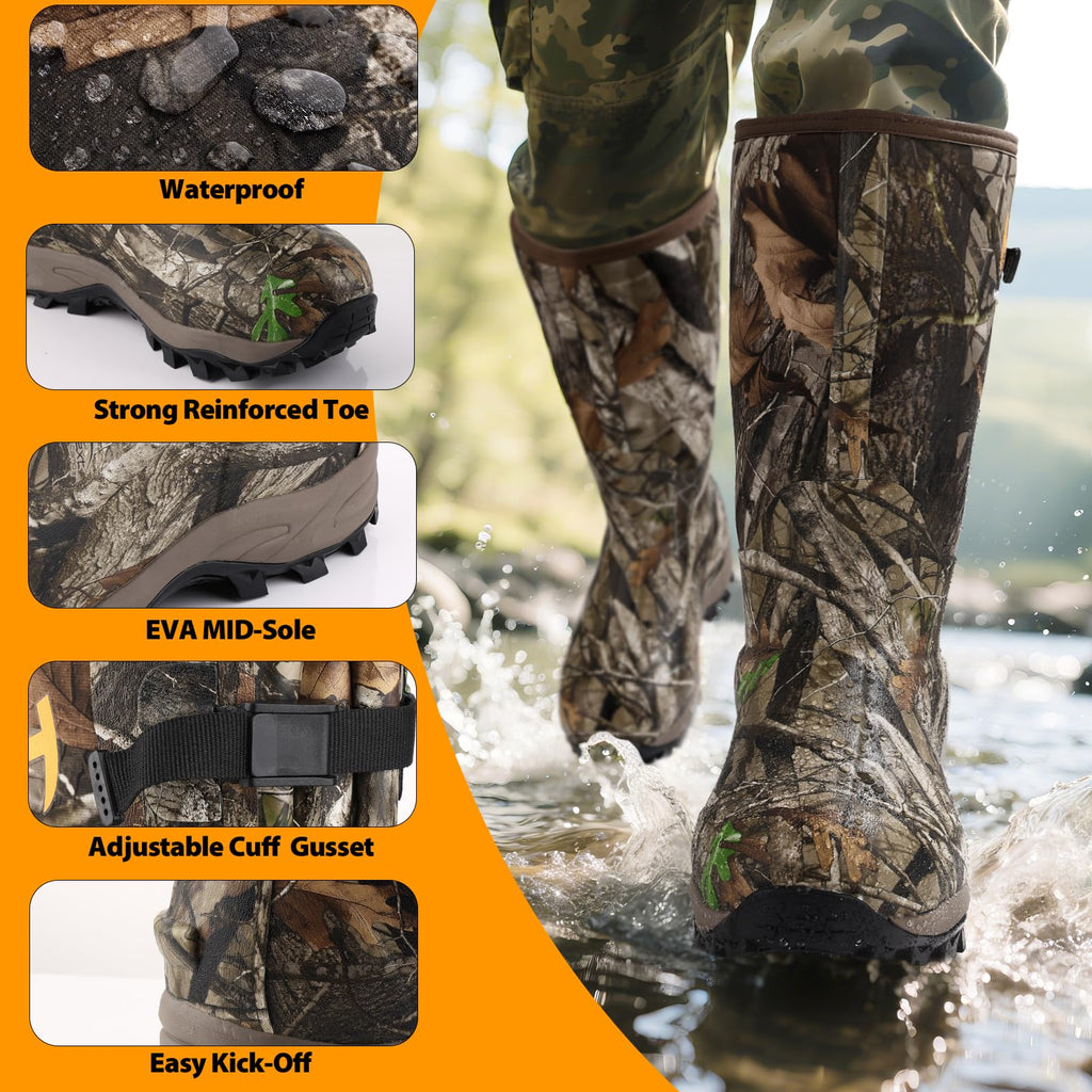 Waterproof Insulated 6mm Neoprene Rubber Hunting Boots E825115