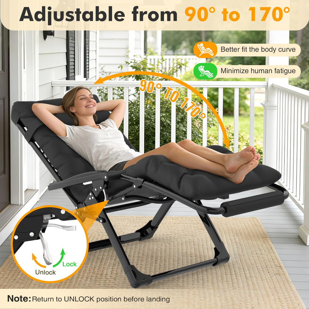 Oversized Zero Gravity Chair XL Black F81983
