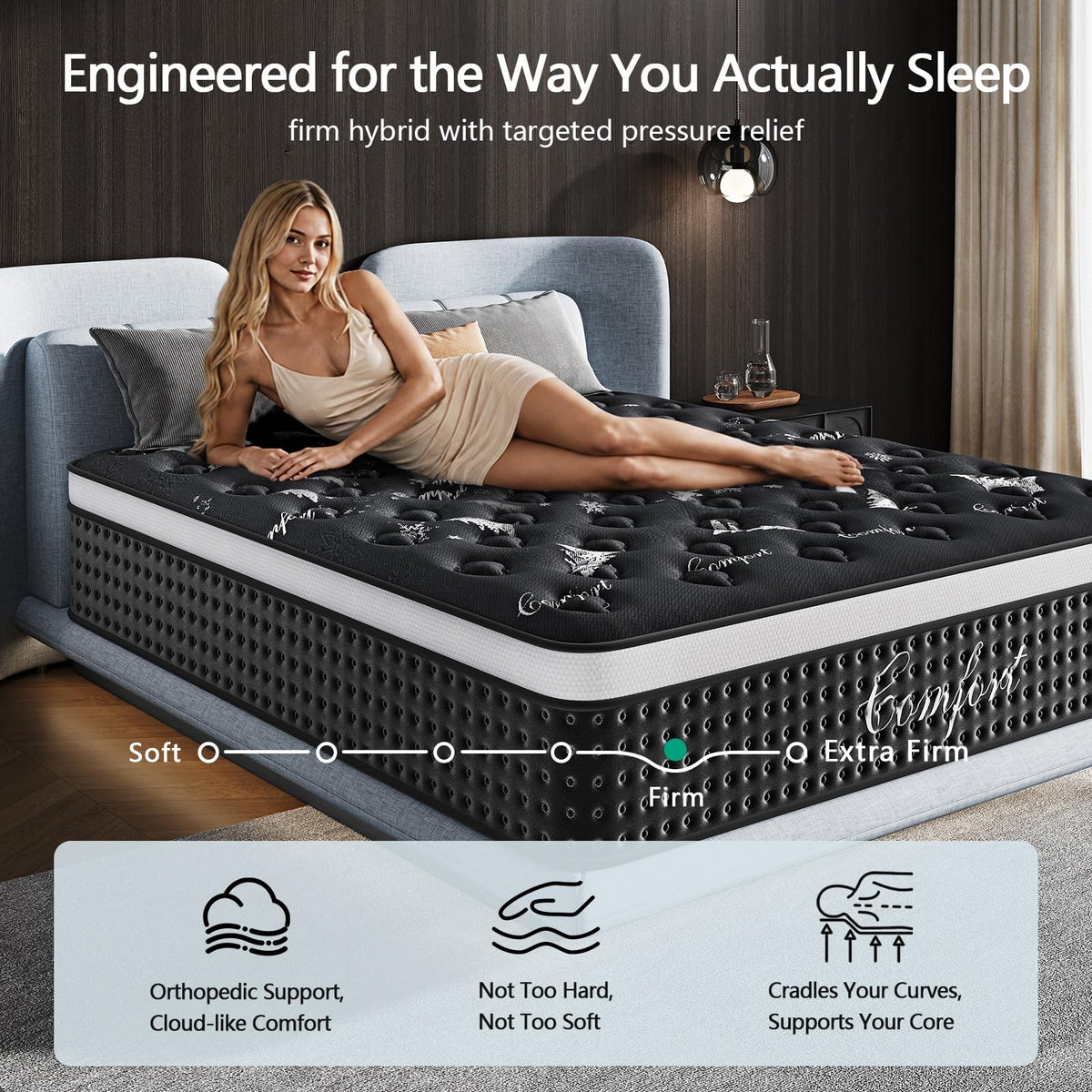 12 Inch Full Hybrid Mattress with Pocket Springs & Cooling Memory Foam S211