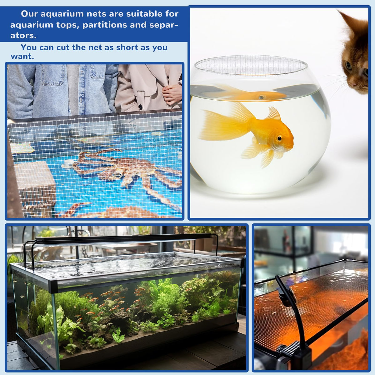 4 x 5 feet Clear Mesh Netting Aquarium Lid B264067