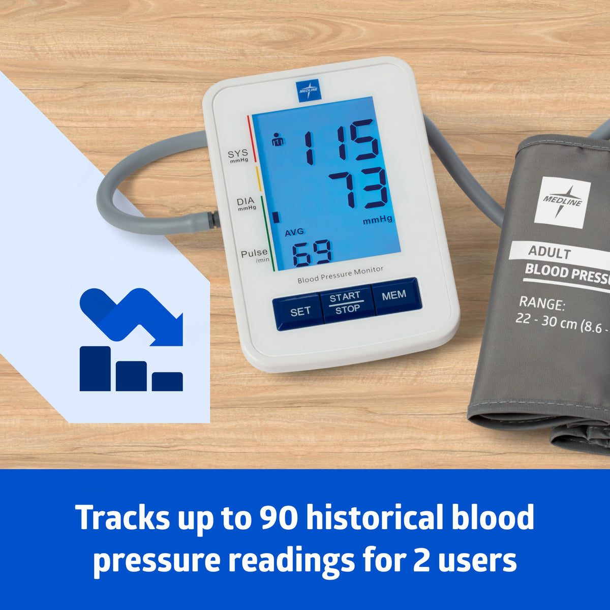 Digital Blood Pressure Monitor with Adult Upper Arm Cuff Y17698