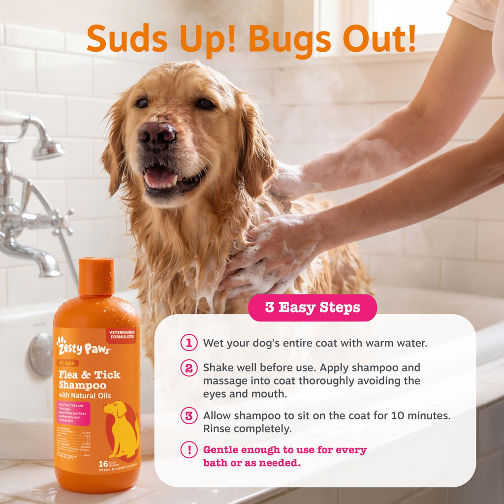 Flea and Tick Shampoo for Dogs 16oz M40255