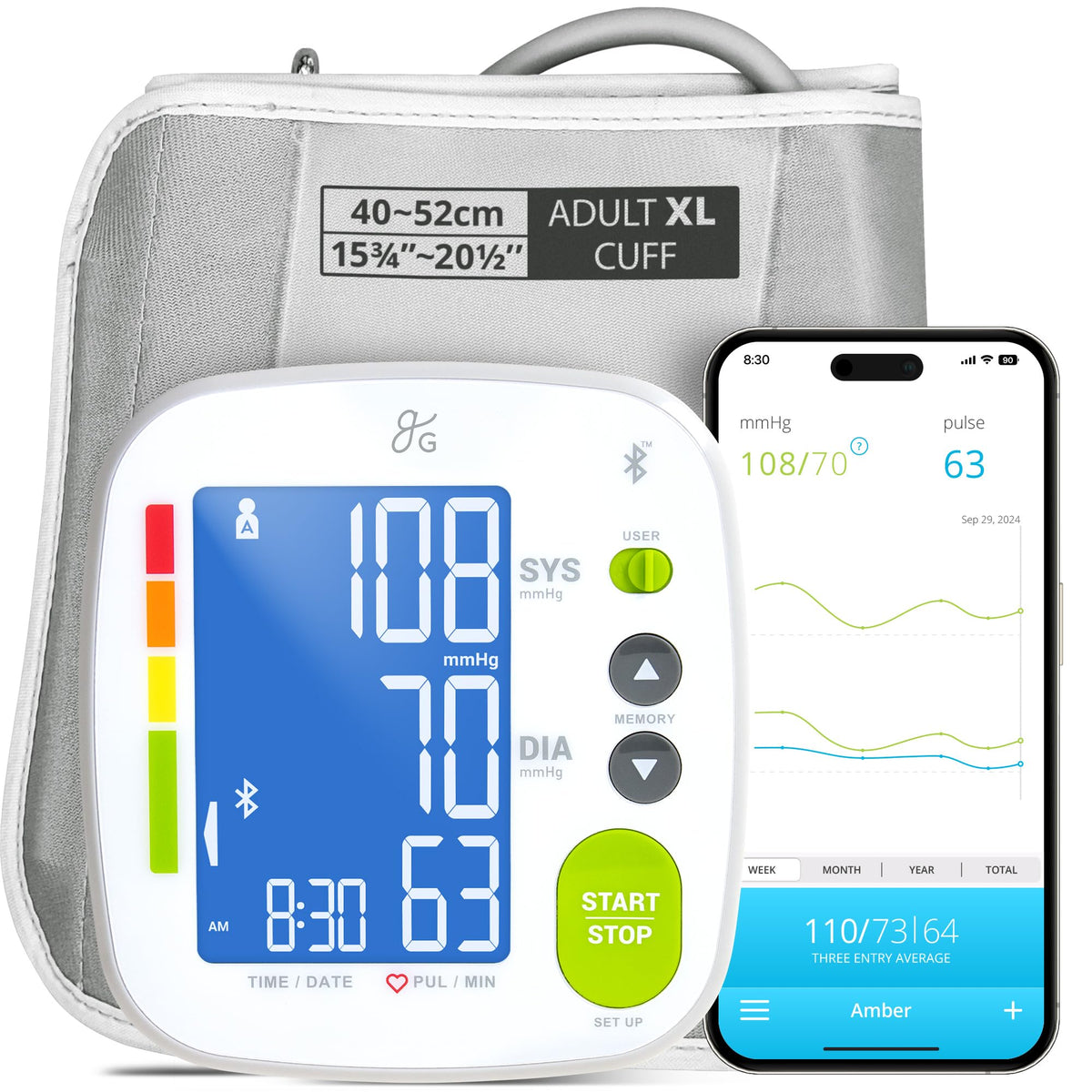 Blood Pressure Monitor XL Cuff F876