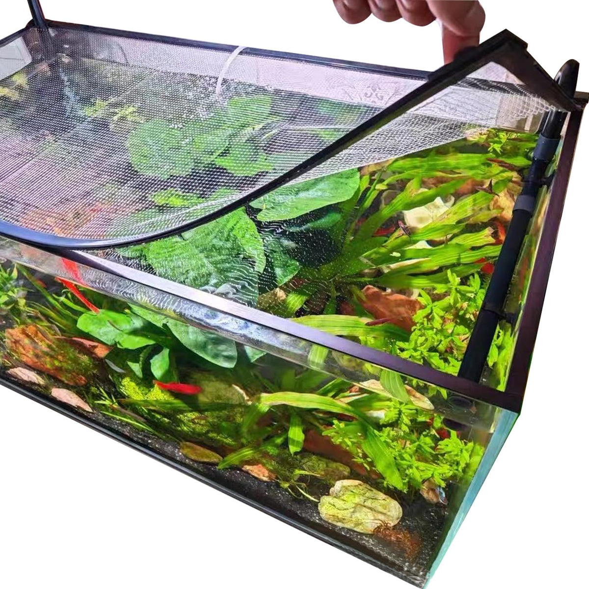 Magnetic Aquarium Lid Fish Tank Hood Cover Anti-Jumping Net V74585