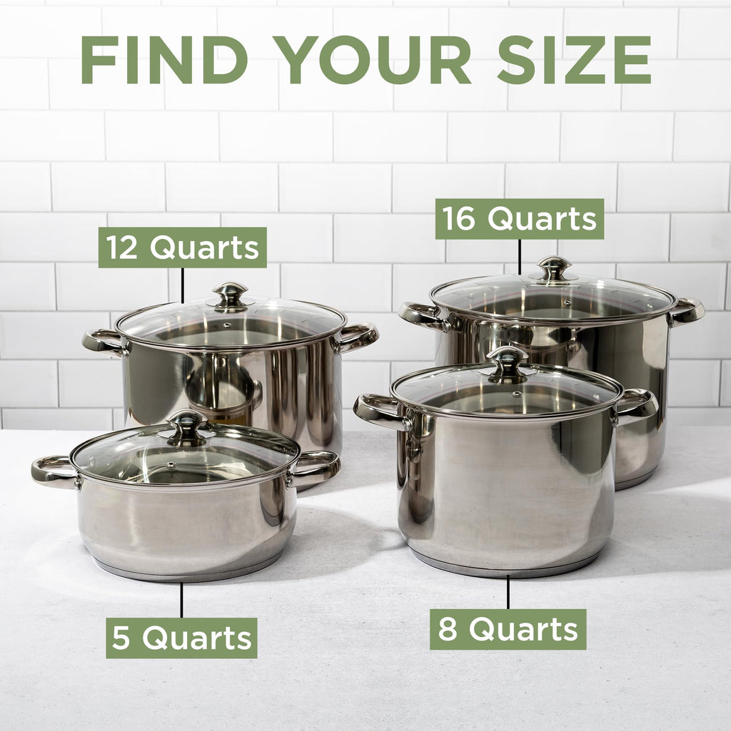 Stainless Steel 8-Quart Stock Pot with Glass Lid Z77823