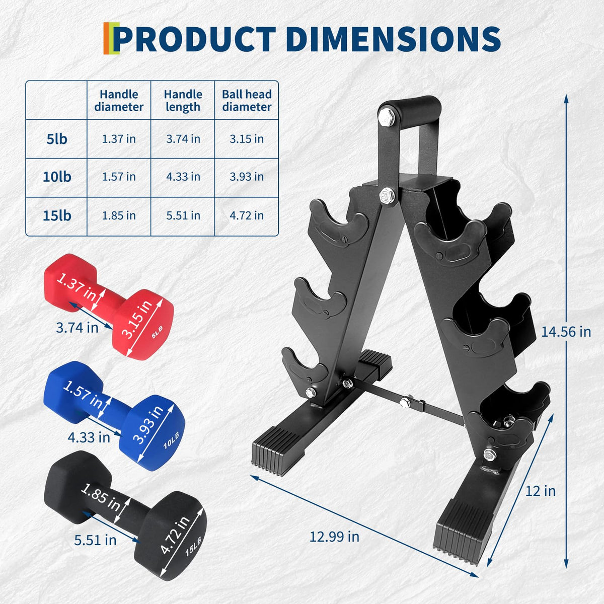 PVC Coated Hexagon Dumbbells Set D70799