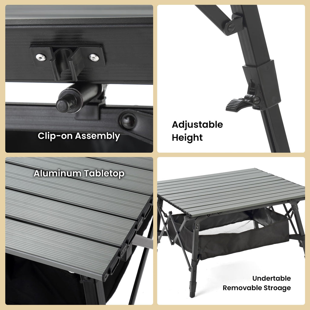 39 in Aluminum Folding Camp Table J77117