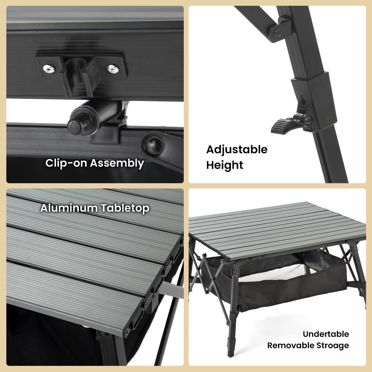 39 in Aluminum Folding Camp Table J77117