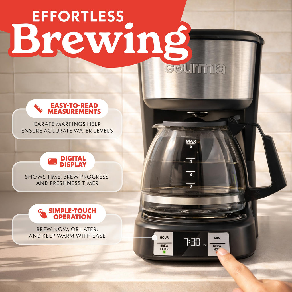 5-Cup Glass Carafe Black Drip Coffee Maker N400