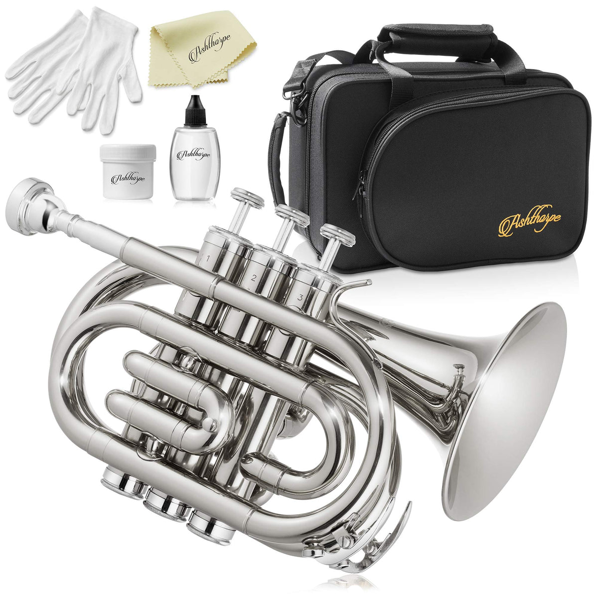 Bb Brass Pocket Trumpet with Nickel Plated Finish K63468