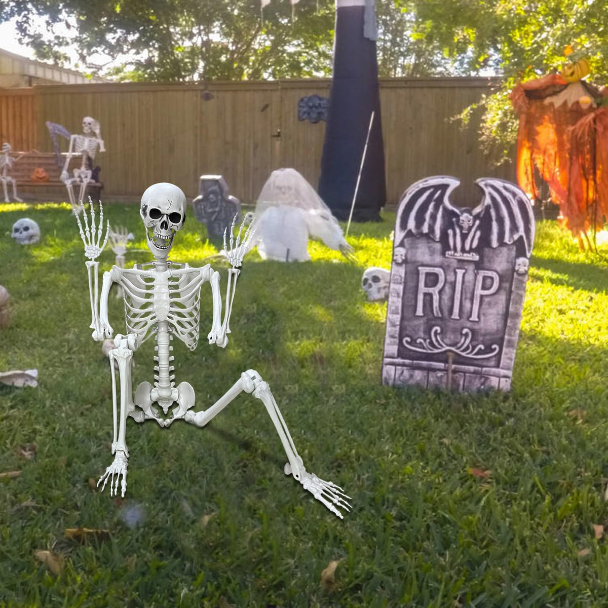 5.4Ft Posable Life Size Human Skeleton Q730285