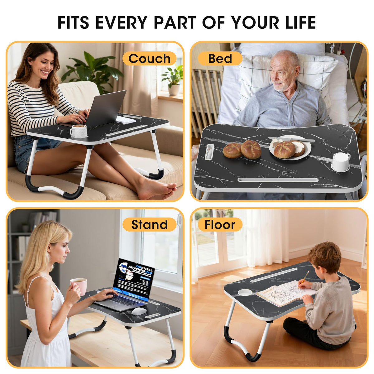 Folding Wood Lap Desk with Cup Holder Y19485