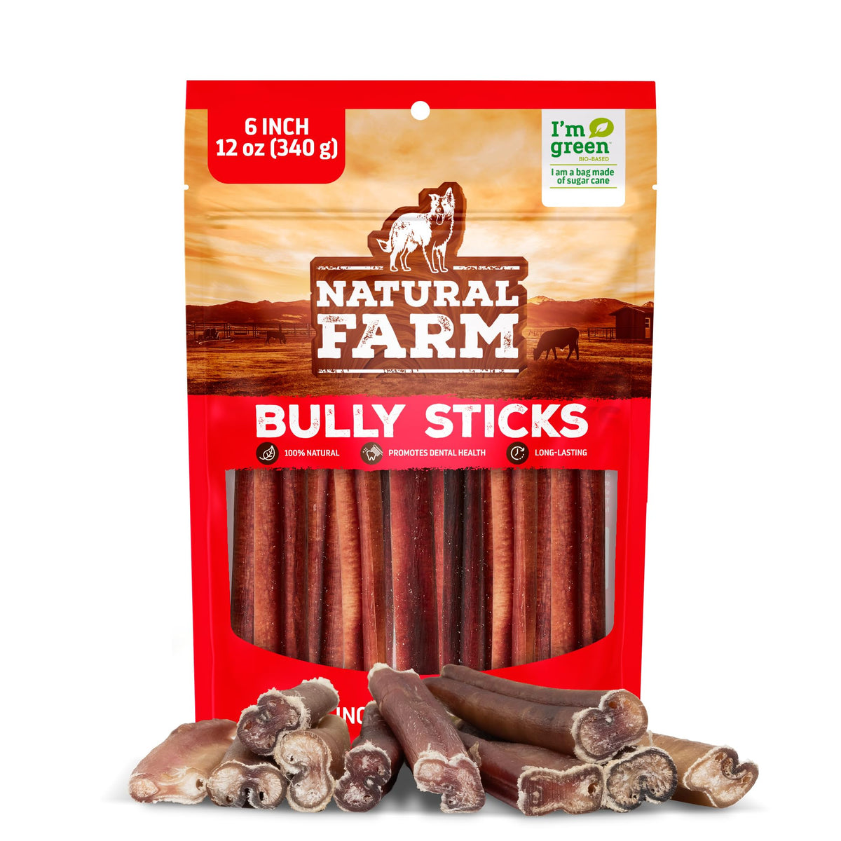 6 Inch 12 Ounces Odor-Free Beef Pizzle Chews O16427