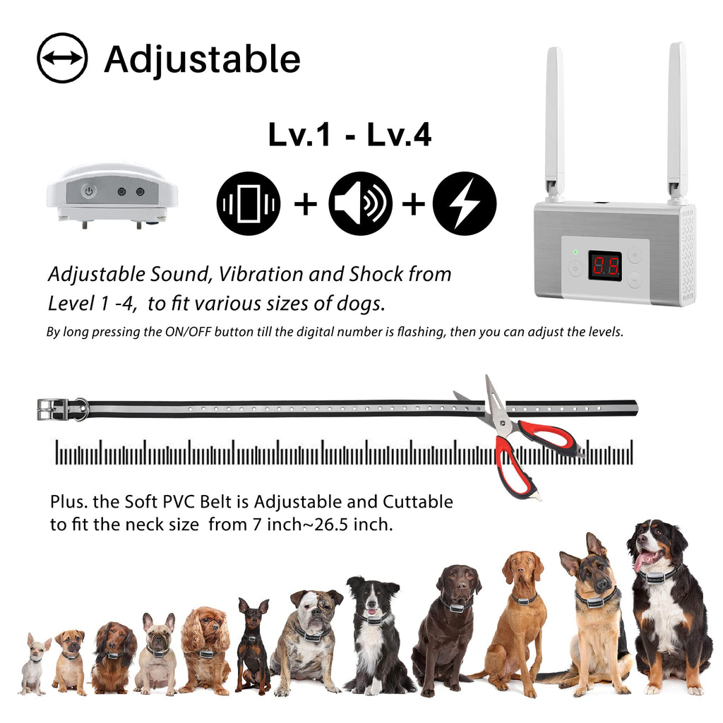 Electric Wireless Dog Fence System with Waterproof Rechargeable Collar Y57389