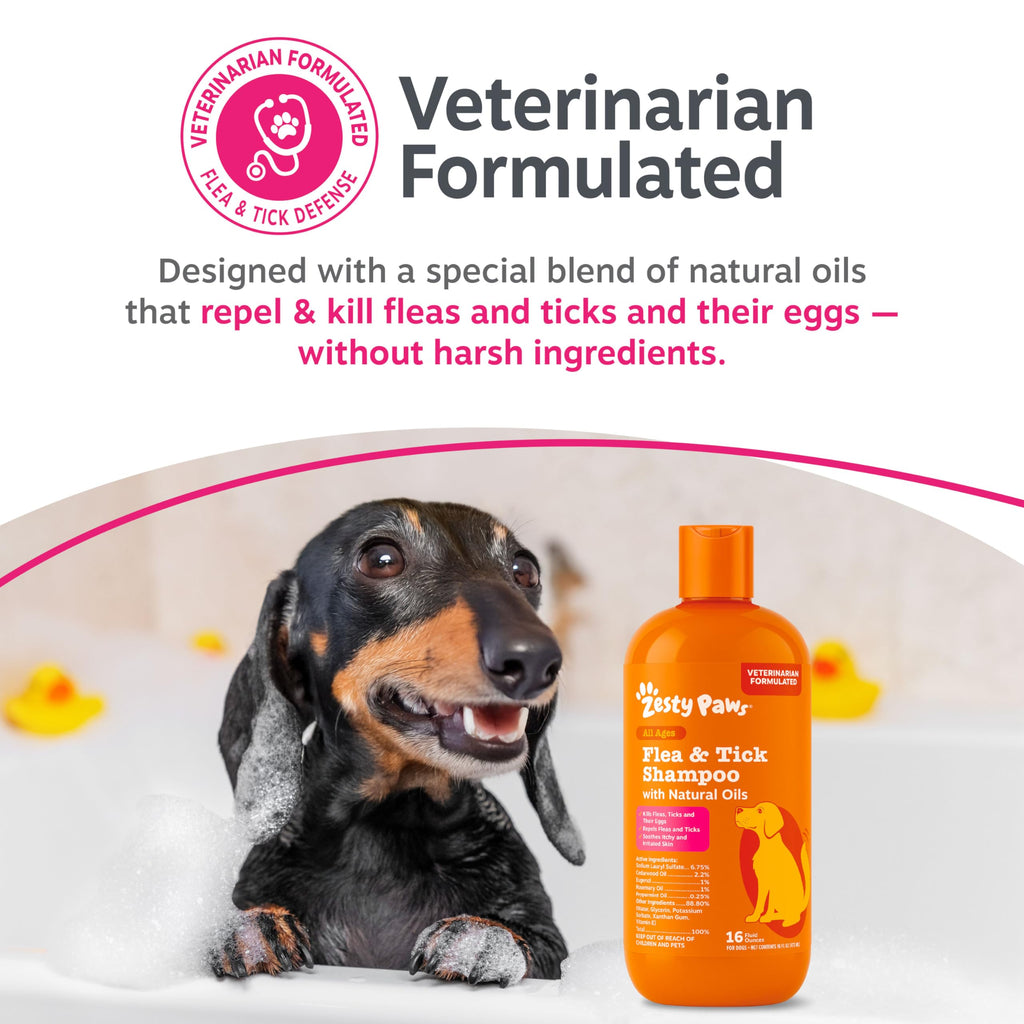 Flea and Tick Shampoo for Dogs 16oz M40255