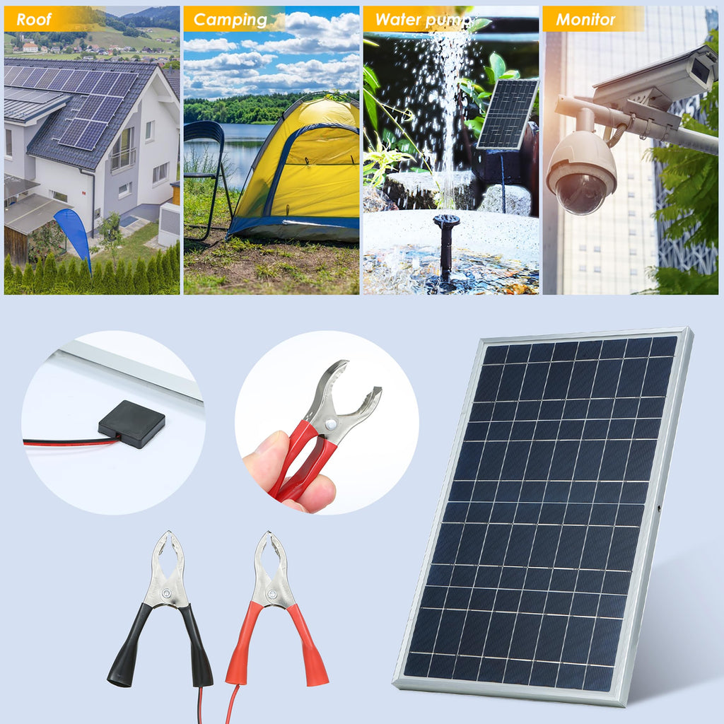 10W 12V Monocrystalline Solar Panel Kit with 10A Charge Controller F23983