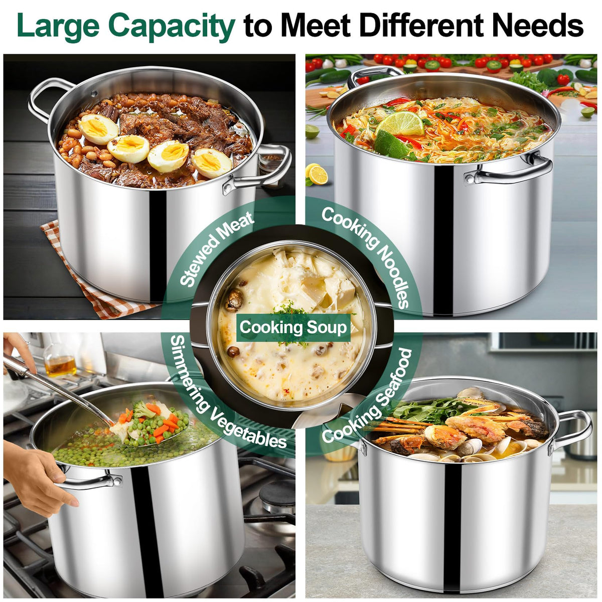 20 QT Stainless Steel Stock Pot with Lid D75512