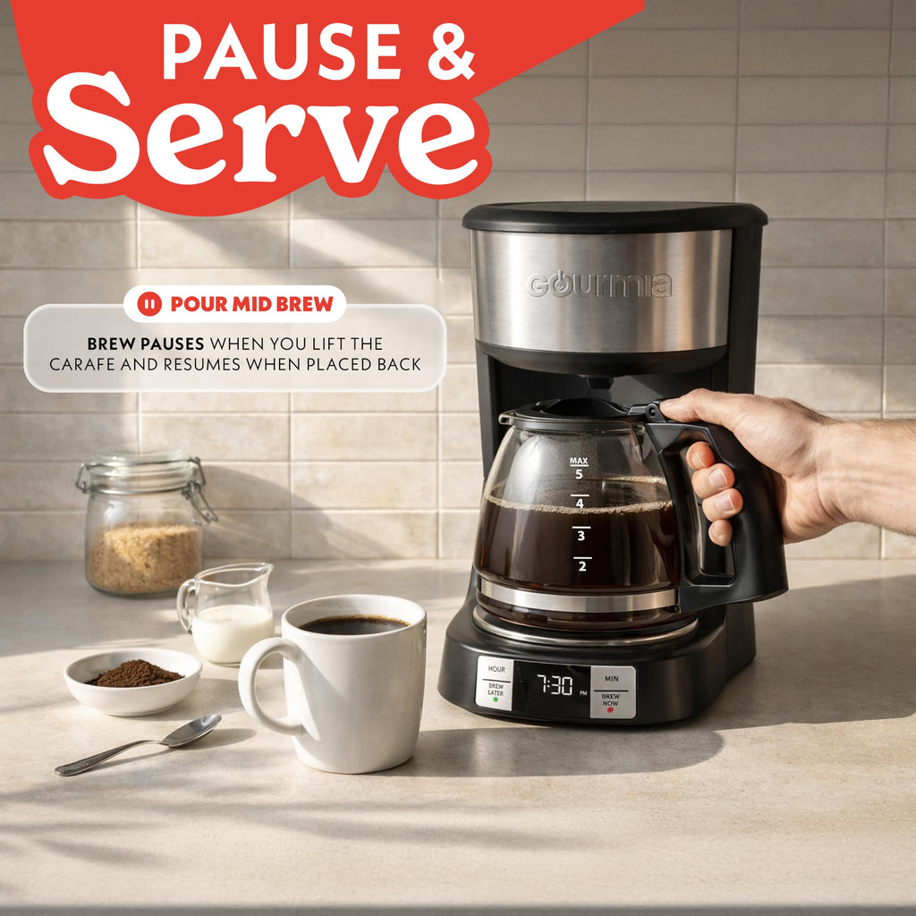 5-Cup Glass Carafe Black Drip Coffee Maker N400