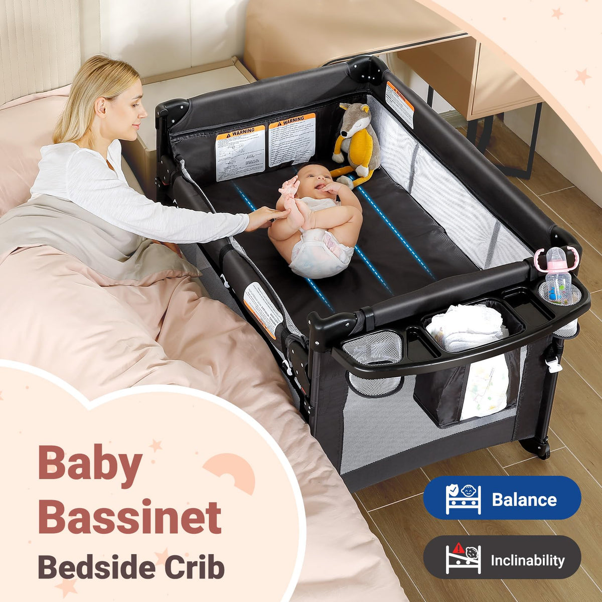 5 in 1 Adjustable Foldable Playard with Changing Table G5649