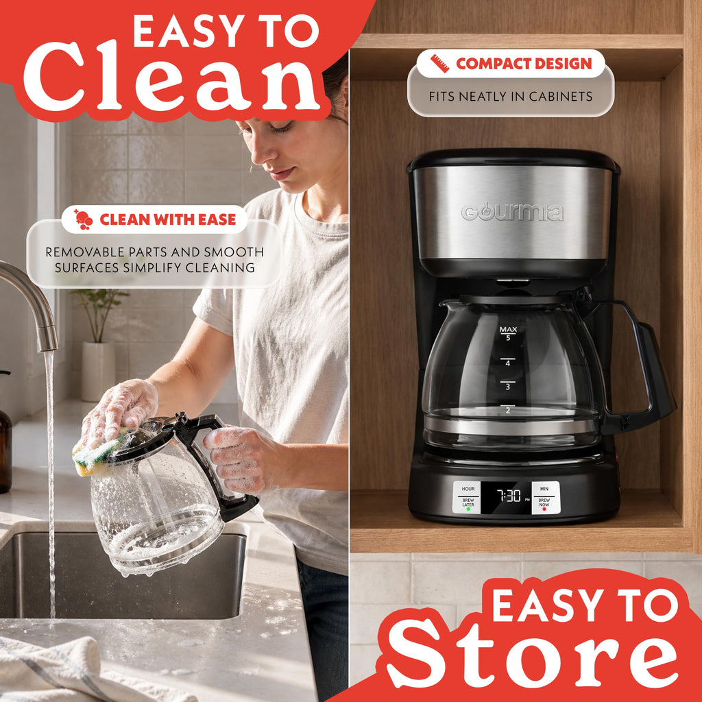 5-Cup Glass Carafe Black Drip Coffee Maker N400
