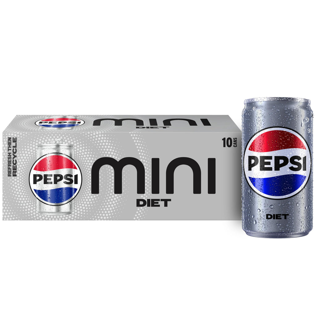 Diet Pepsi Soda 7.5 Ounce Mini Cans 10 Pack M7572