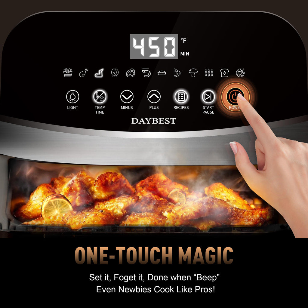 Stainless Steel Ceramic Coated 6QT Air Fryer I201
