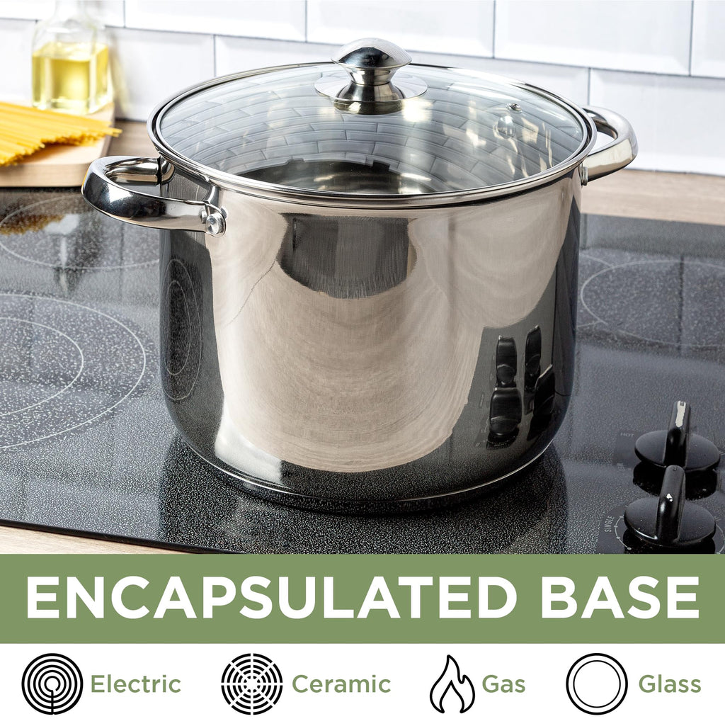 Stainless Steel 8-Quart Stock Pot with Glass Lid Z77823