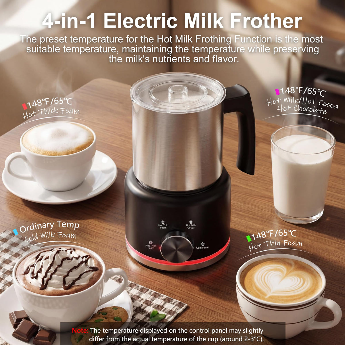Black Electric Milk Frother and Steamer F41727