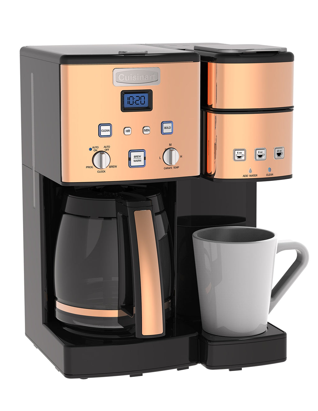 Single Serve + 12 Cup Stainless Steel Coffee Maker O8823