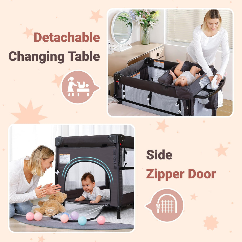 5 in 1 Adjustable Foldable Playard with Changing Table G5649