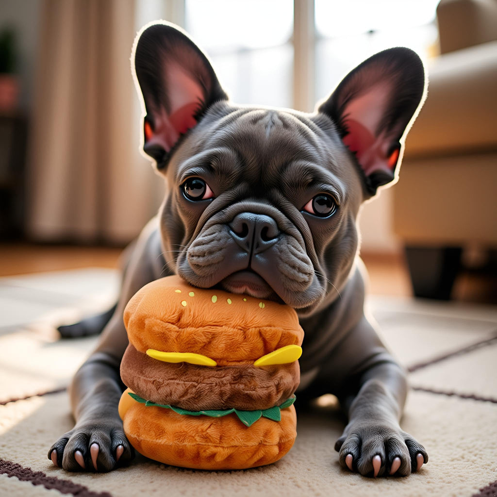 Hamburger Shape Dog Plush Squeaky Toy K155229