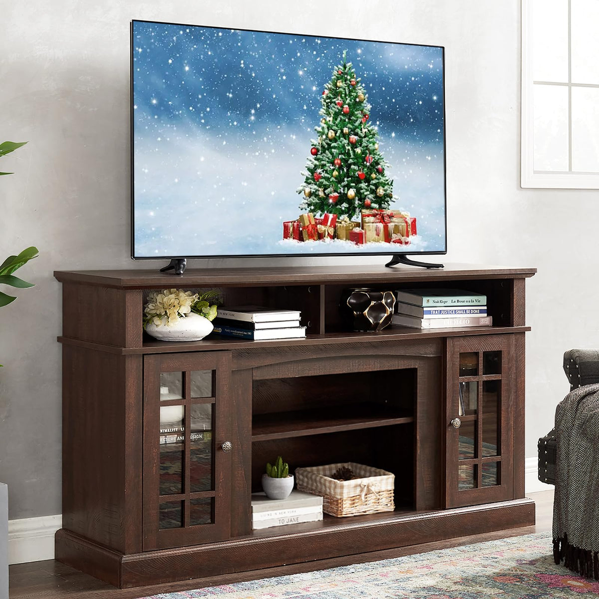 Espresso TV Stand with Storage T74939