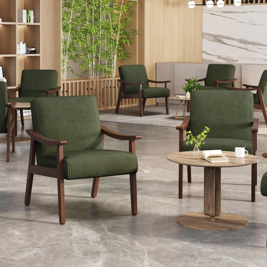 Dark Green Corduroy Accent Chairs Set of 2 T795283