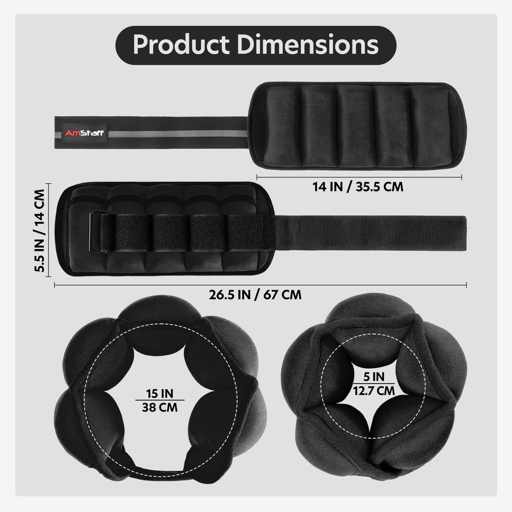 Adjustable Ankle Weights 1 Pair 10 lbs Set M74695