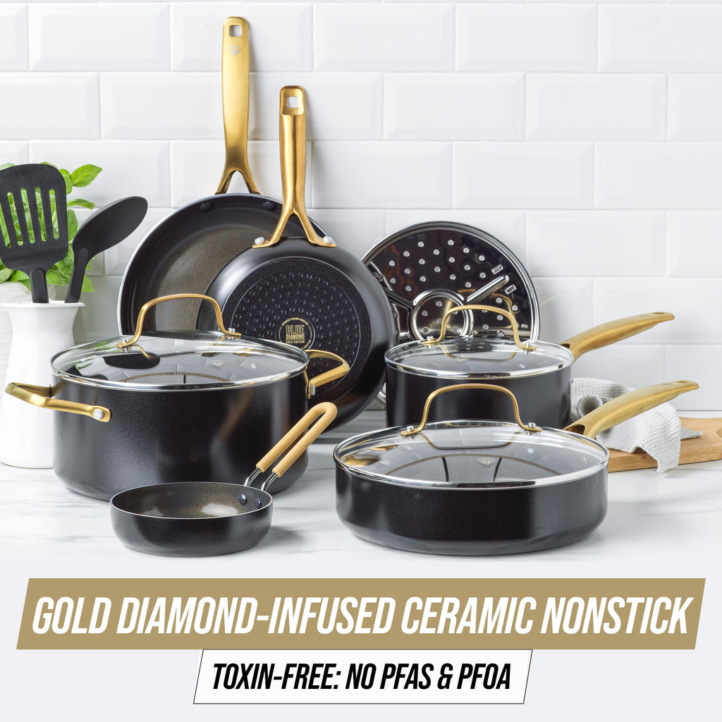 12 Piece Ceramic Nonstick Cookware Set B835