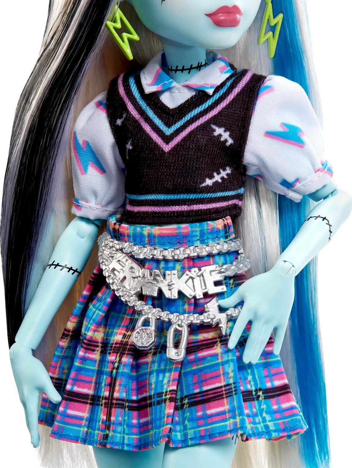 Monster High Doll with Blue & Black Streaked Hair W934