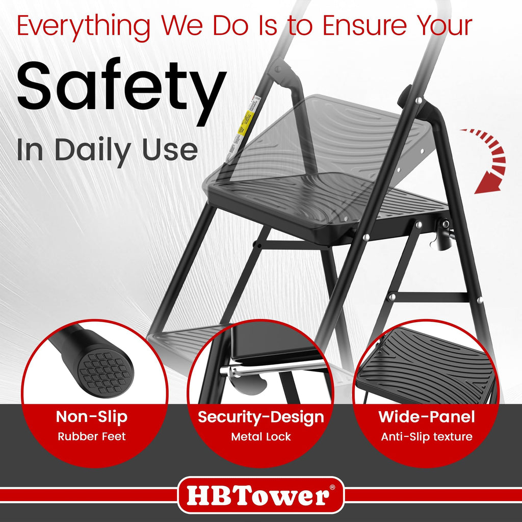 2 Step Ladder with Anti-Slip Pedal E8908