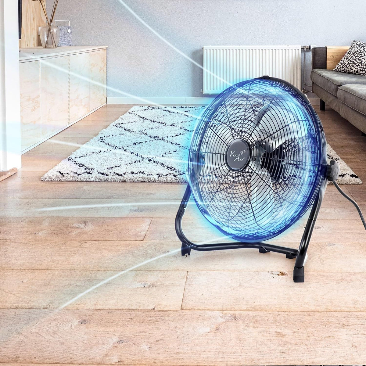 20 Inch Tilting 3-Speed Metal Floor Fan X7693
