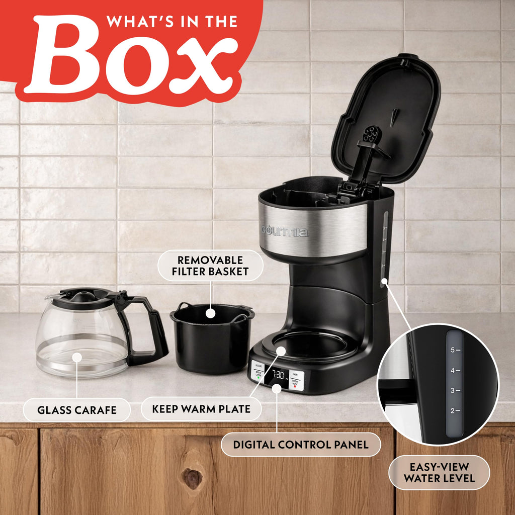 5-Cup Glass Carafe Black Drip Coffee Maker N400