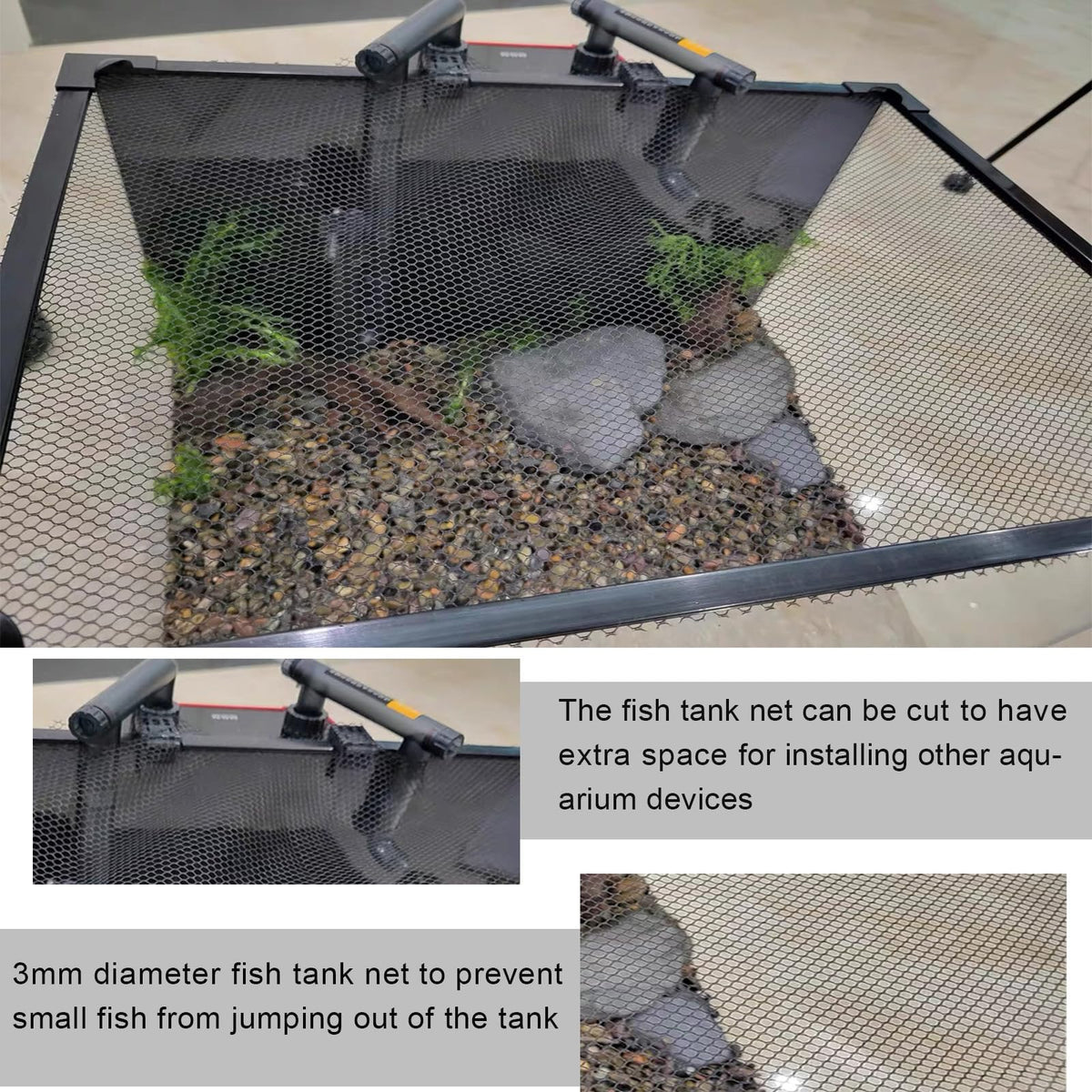 Magnetic Aquarium Lid Fish Tank Hood Cover Anti-Jumping Net V74585