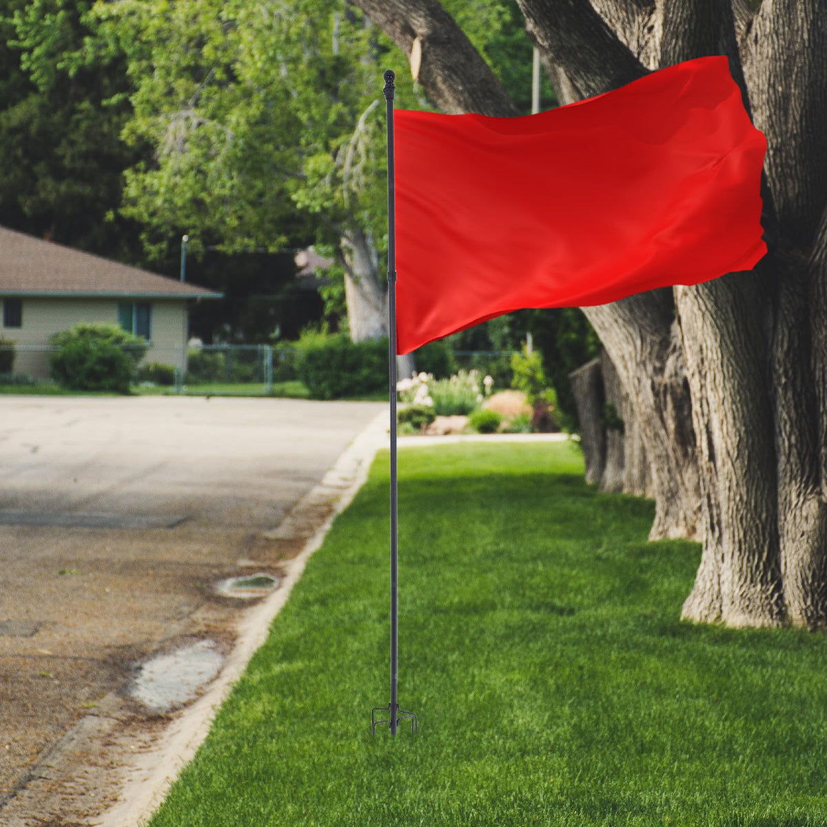 Heavy Duty Stainless Steel In Ground Flag Pole with 5 Prongs Base Z33696