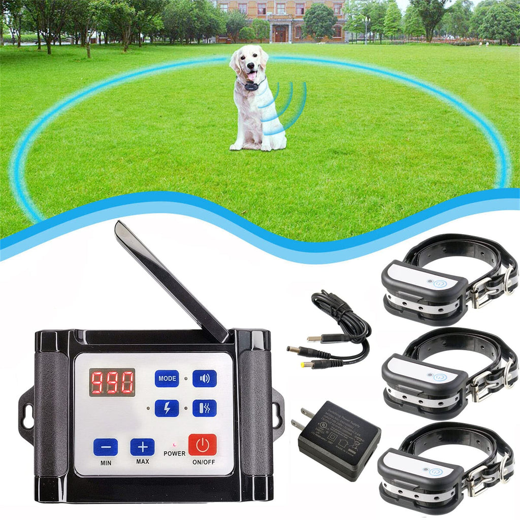 Wireless Dog Fence Pet Containment System, 1/2 Acre, Waterproof Rechargeable Training Collar L69674