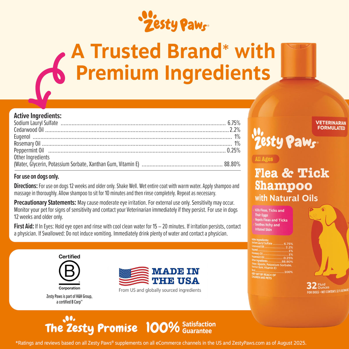 Flea and Tick Shampoo for Dogs 16oz M40255