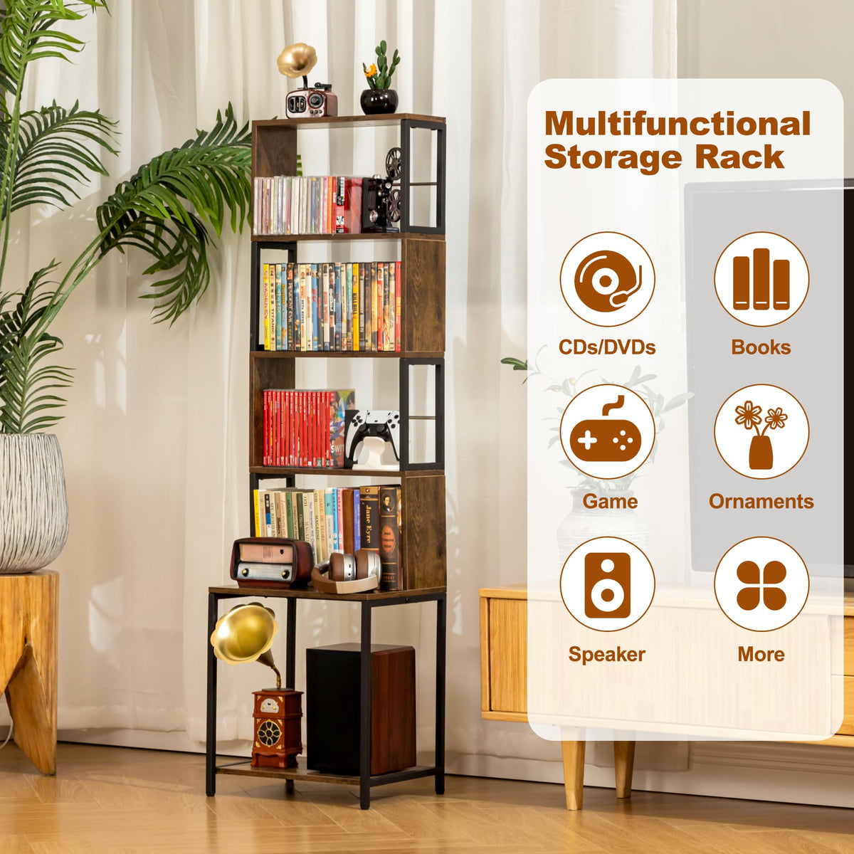 6-Tier CD DVD Storage Rack I688
