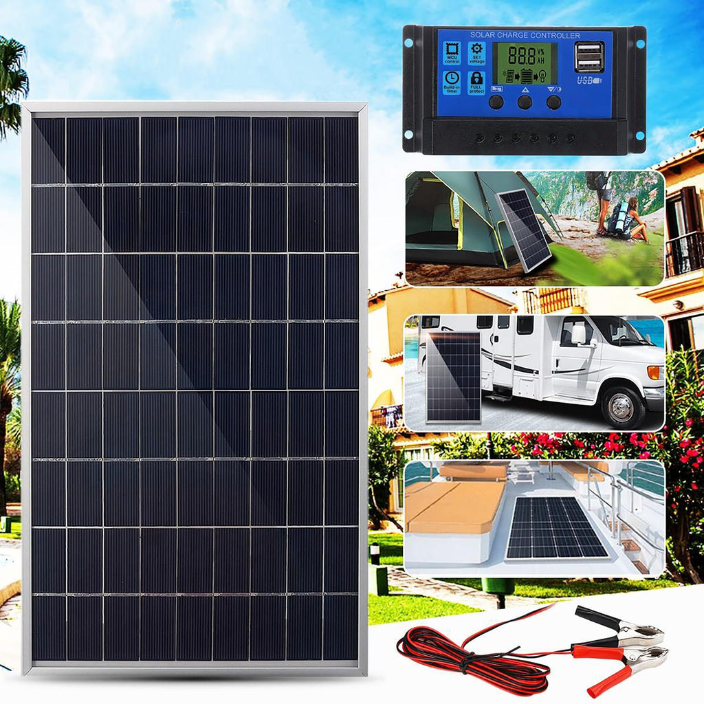 10W 12V Monocrystalline Solar Panel Kit with 10A Charge Controller F23983